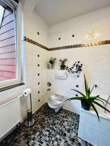 baño con aseo y planta en Luxurious loft on 2 floors, en Colonia