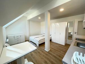Cette petite chambre comprend un lit et une cuisine. dans l'établissement Petrska apartment 6, à Prague