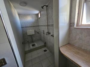 a bathroom with a shower with a toilet in it at Hotel Versa Appartment Gulberg in Lahore