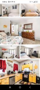 un collage de quatre photos d'une chambre dans l'établissement Peaceful Place, à Cleveland