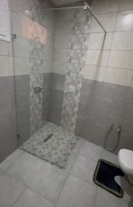a bathroom with a shower and a toilet at Bel appartement in Zarzis