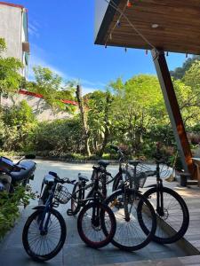 a group of bikes parked next to each other at Hoà Hoa villa Ninh binh in Ninh Binh