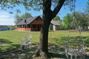 two swings hanging from a tree in a yard at Holiday house with a parking space Zarilac, Slavonija - 23028 in Sesvete