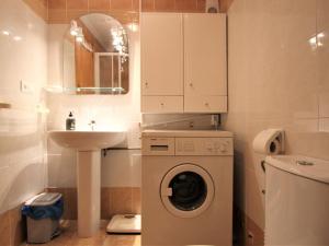 une petite salle de bains avec un lave-linge et un lavabo dans l'établissement Apartamento Torrevieja, 2 dormitorios, 4 personas - ES-220-8, à Torrevieja