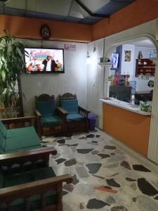 TV a/nebo společenská místnost v ubytování Hotel Manhattan City