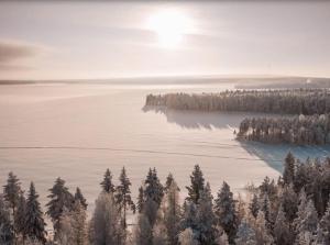 Huvilan lähellä sijaitseva luonnonmaisema