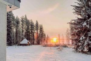 Villa Ainola - A Private Lakefront Getaway, Less Than an Hour from Rovaniemi talvella