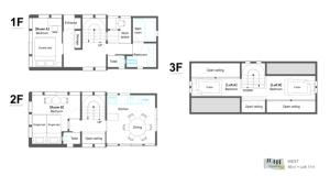 two pictures of floor plans of a house at 和光荘 Harmonious Light West in Hakone