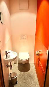 ein kleines Bad mit WC und Waschbecken in der Unterkunft Ferienwohnungen "Adventure Panorama" Appartement Falken Top 8 in Warth am Arlberg