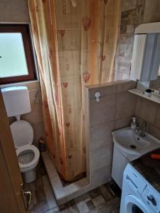 a small bathroom with a toilet and a sink at Beogradjanka mala in Zvornik +32 photos