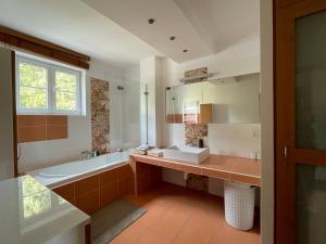 Postel nebo postele na pokoji v ubytování Apartman v Beskydech