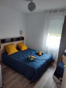 Postel nebo postele na pokoji v ubytování Chambre privée
