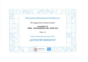 Certifikát, ocenenie alebo iný dokument vystavený v ubytovaní Panoramici Monolocali