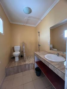 a bathroom with a sink and a toilet in it at Résidence Tianay in Antananarivo