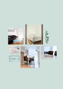 a collage of photos of a room at DoMa-Lu apartment with free parking in Velika Mlaka