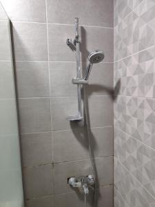 a shower in a bathroom with a glass door at Gentle Breeze Studio 2 in Amman
