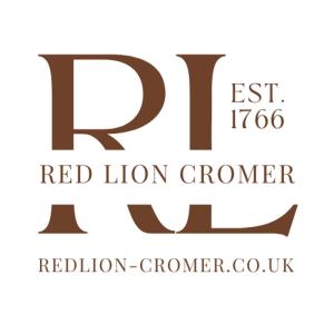 un logotipo de león rojo, león rojo, león rojo en The Red Lion Hotel en Cromer