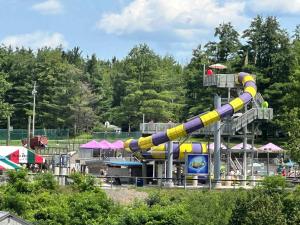 a water slide at a water park at Spacious Cozy Getaway ! King Bed, Game Room, Out Door Patio in Cairo