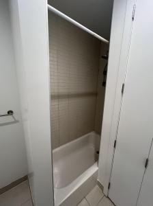 a bathroom with a shower and a bath tub at 1 Bedroom in apartment in Bedstuy Brooklyn in Brooklyn