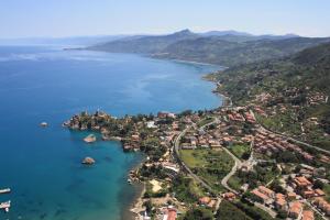 an aerial view of a small island in a lake at Al 199 in Cefalù