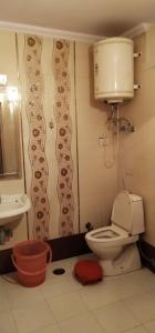 a bathroom with a toilet and a sink at Hotel King Palace - Nature-Valley-Luxury-Room - Prime Location with Parking Facilities in Shimla