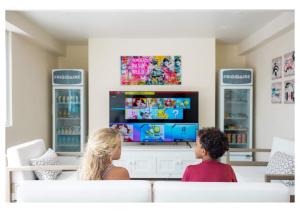 TV o dispositivi per l'intrattenimento presso Sauna Pool Game Room Bliss