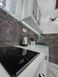 A kitchen or kitchenette at One-bedroom apartment, 5 min from the Airport Tivat