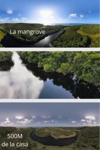 two pictures of a river with the words la mangrove and bon lo me at La Casa des Lucioles in Saint-Louis +6 photos