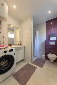 カシュテラにあるModerni studioのバスルーム(洗濯機、トイレ付)