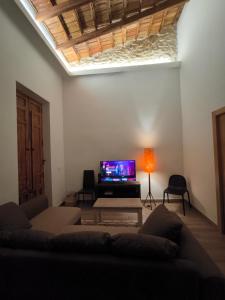 salon z kanapą i telewizorem w obiekcie Pasaje San Fernando w Alicante