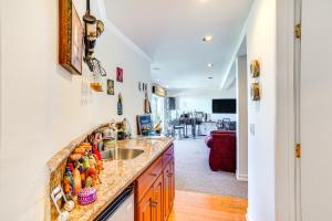 a kitchen with a sink and a counter top at Laguna Beach Getaway with Patio and Clear Ocean Views! in Laguna Beach