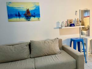 Η κουζίνα ή μικρή κουζίνα στο Sunny sea view Apartment- Geoponika - free parking +17 φωτογραφίες