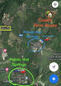 a map of the campus of a park at Casale Terre Rosse in Saturnia