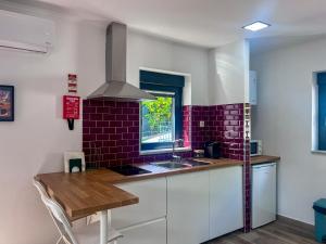 a kitchen with a sink and a stove at Imperial Douro Apartamento 7 in Peso da Régua