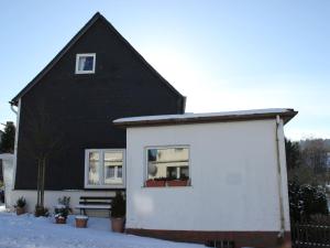 ヴィリンゲンにあるVibrant Apartment in Willingen with Private Terraceの窓のある白黒の家