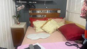 En eller flere senge i et værelse på Pousada Dalponte