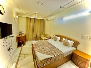 Postel nebo postele na pokoji v ubytování Hotel Pablas International, New Delhi, Near Metro