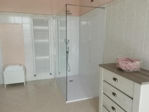 a bathroom with a shower with a glass door at Il Colibrì Bed&Breakfast in Leno +148 photos