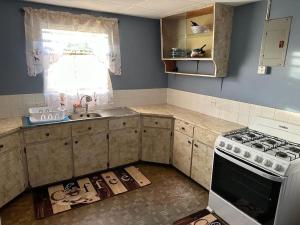 a kitchen with a stove and a sink at Moravian Haven in Christ Church
