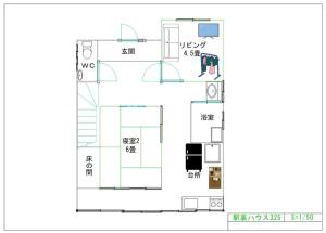 התרשים של 福井駅裏ハウス325貸切民泊 一日一組限定 駅から徒歩7分家族連れ団体様歓迎 安い