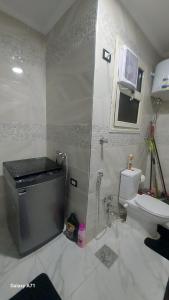 a small bathroom with a toilet and a sink at Eamar tower 2 in Tanta