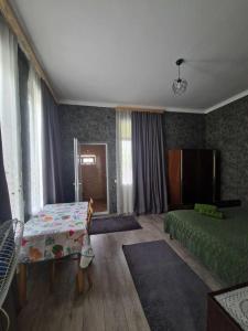 1 dormitorio con cama y sofá en Magdan house en Tsqaltubo