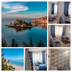 een collage van foto's van een hotelkamer bij Magda Dom in Taormina