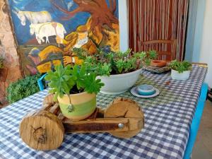 SeùloにあるLugoriの木椀の鉢植え2本のテーブル