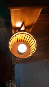 una luz colgando del techo de una habitación en Let's go CAN THO - CAN THO FARMSTAY en Ấp Phú Thạnh (4)