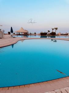 une grande piscine bleue dans un complexe dans l'établissement Porto Sokhna Water Front Resort, à Ain Sokhna