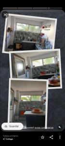 un collage de trois photos d'une cuisine dans l'établissement Apartamento Near airport, à La Laguna