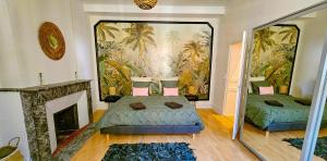 Postel nebo postele na pokoji v ubytování Grand Apt 130m2 vue place ducale