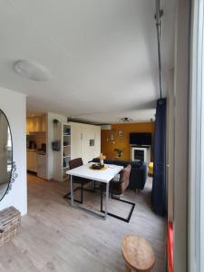 Η κουζίνα ή μικρή κουζίνα στο Studio Watertoren met tuin en gratis parkeren