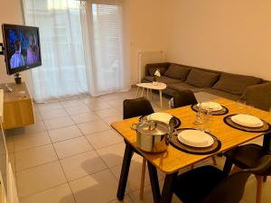 TV a/nebo společenská místnost v ubytování Appartement cosy à Bron